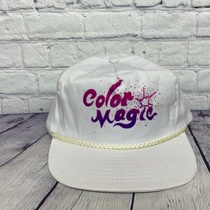 Vintage Color Magic Trucker Hat Rope Cap One Size Fits All Strap Belt White